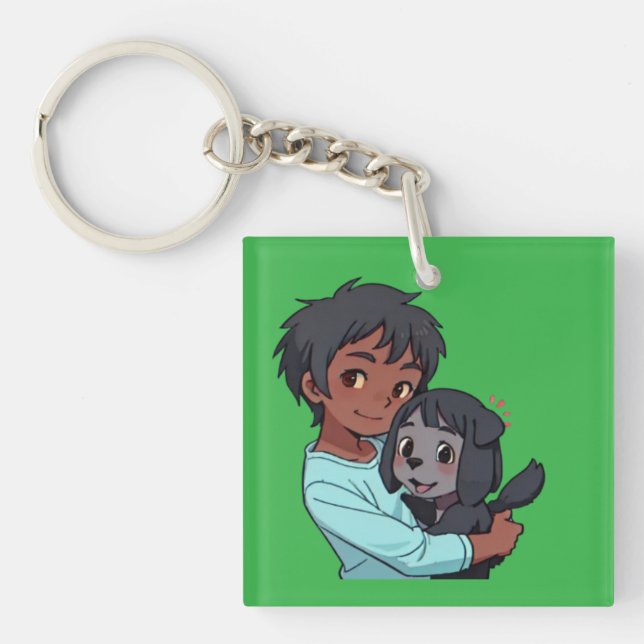 Boy and dog key ring (Front)