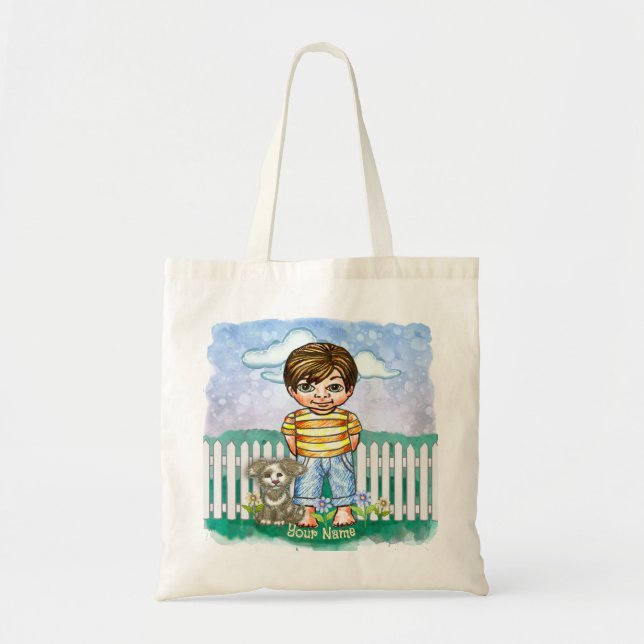 Boy and Dog  Tote Bag (Front)