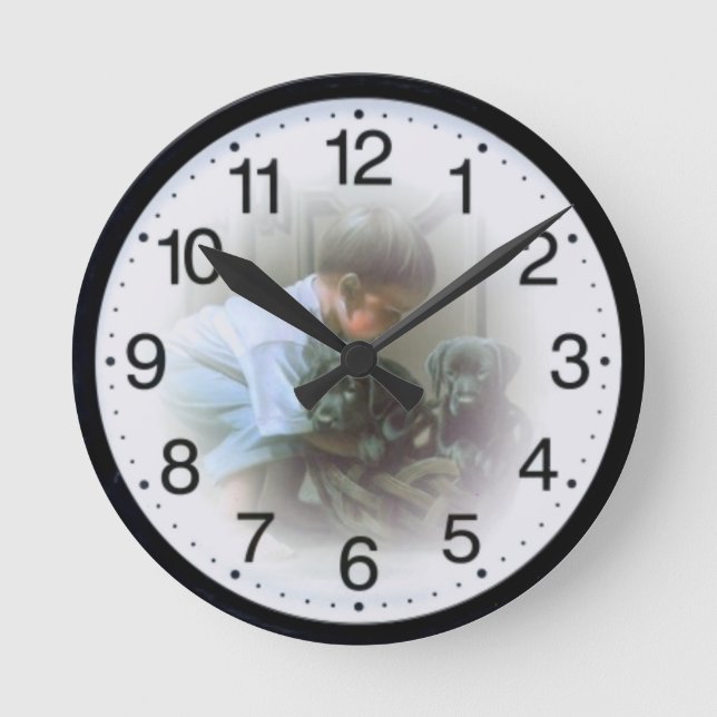 Boy and dogs round clock (Front)