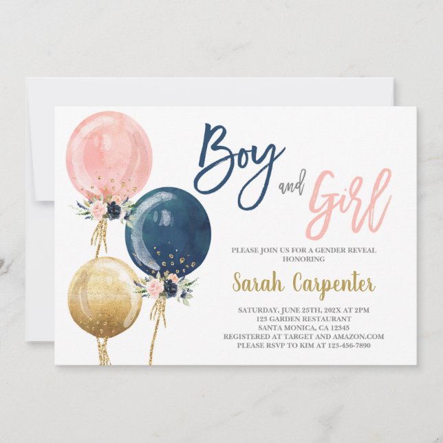 Boy and Girl Baby Shower invitation (Front)