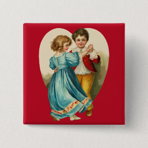 Boy and Girl Dancing 15 Cm Square Badge