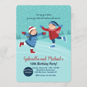 Boy and Girl Ice Skaters Invitation