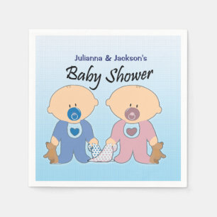 Boy and Girls Twins Baby Shower Napkins