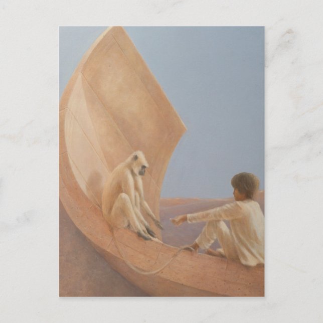 Boy and Monkey 2010 Postcard (Front)