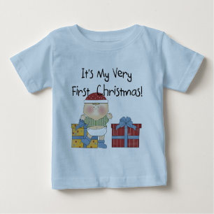 Boy and Presents 1st Christmas Tshirts and Gifts