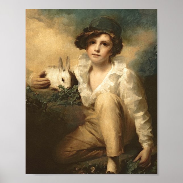 Boy And Rabbit By Sir Henry Raeburn Poster (Front)