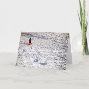 Boy and Sled Holiday Card