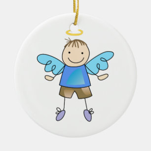BOY ANGEL CERAMIC TREE DECORATION