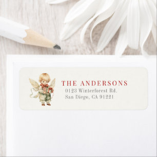 Boy Angel Christmas Holiday Return Address Return Address Label