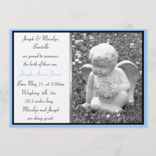 Boy Angel Custom Birth Announcement