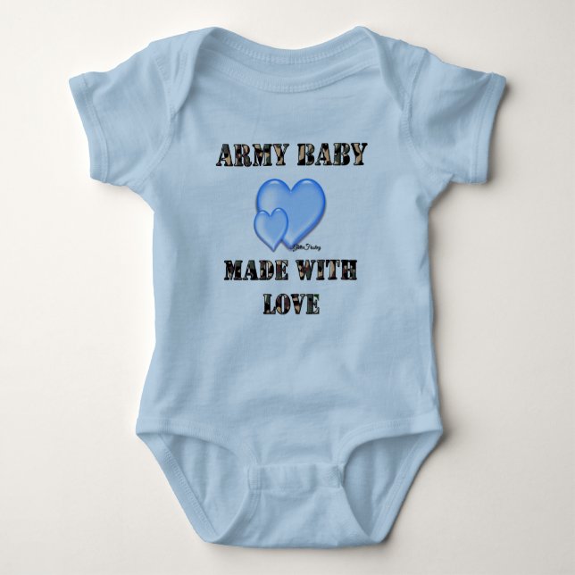 Boy Army Baby Made with Love byDani Bodysuit (Front)