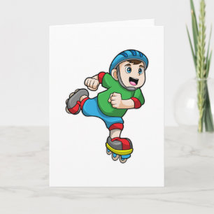 Boy as Skater with Skates & Helmet Card
