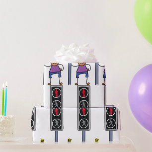 Boy At A Crosswalk Wrapping Paper