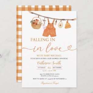 Boy Autumn Clothesline Fall Baby Shower Invite