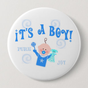 Boy Baby Button Announcement