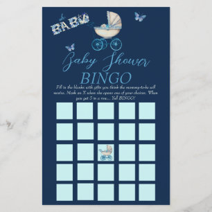 Boy Baby Carriage BINGO Baby Shower Game