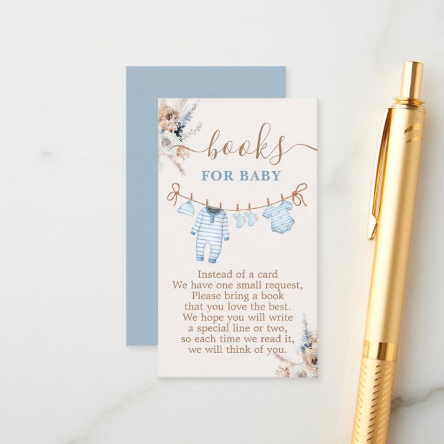 Boy Baby Clothes Baby Shower Books for Baby Enclosure Card (Front/Back In Situ)