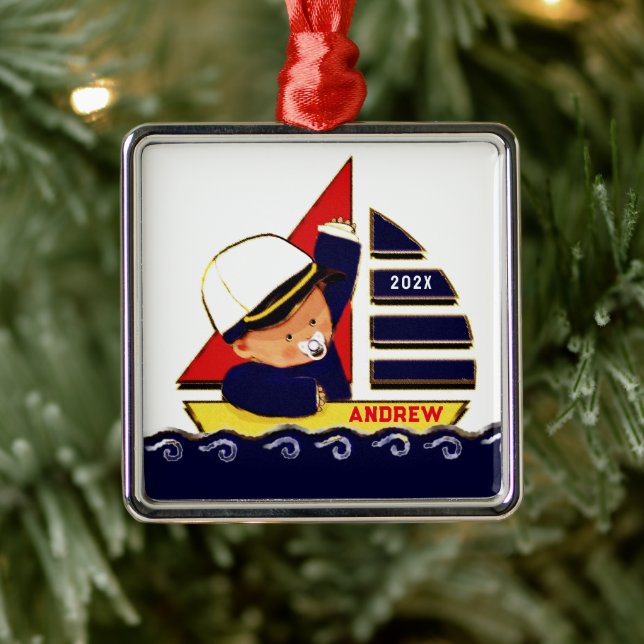 Boy Baby Collectable Metal Tree Decoration (Tree)