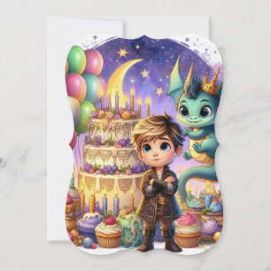 Boy - Baby Dragon Birthday Card Greeting Card