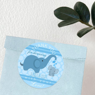 Boy Baby Elephant Baby Shower Sticker