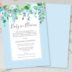 Boy Baby in Bloom Baby Sprinkle Invitation