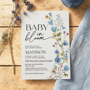 Boy Baby in Bloom Invitation   Baby Shower 
