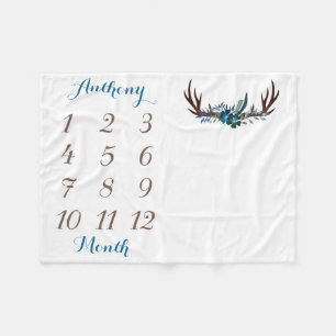 Boy Baby Milestone Blanket Size 40"x30"