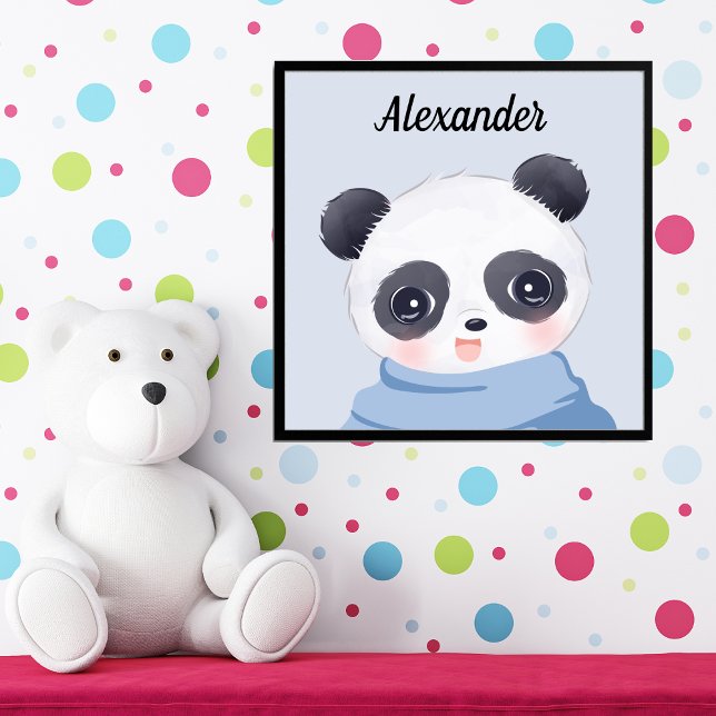 Boy Baby Panda Blue Photo Print (Creator Uploaded)