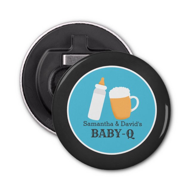 Boy Baby Q Couples Beer Baby Shower Bottle Opener (Front)