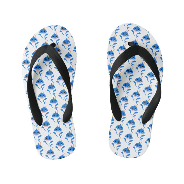 Boy Baby Shark wrapping paper Kid's Thongs (Footbed)