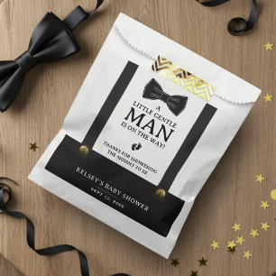 Boy Baby Shower A Little Gentleman Suspenders Favour Bag