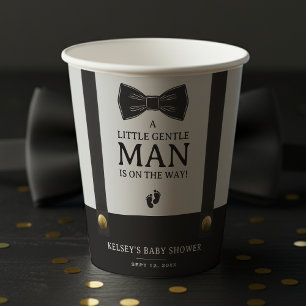 Boy Baby Shower A Little Gentleman Suspenders Paper Cups