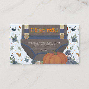 Boy baby shower autum fall blue burlap bodysuit enclosure card