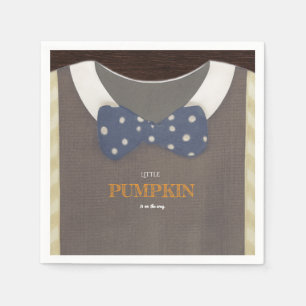 Boy baby shower autum fall blue burlap bodysuit napkin