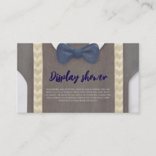 Boy baby shower autum fall burlap bodysuit enclosure card
