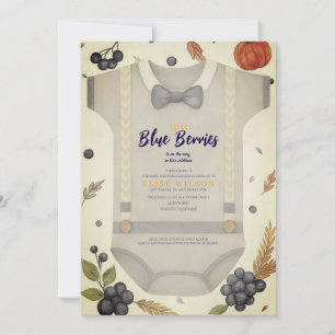 Boy baby shower autum fall burlap bodysuit  invita invitation