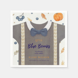 Boy baby shower autum fall burlap bodysuit napkin