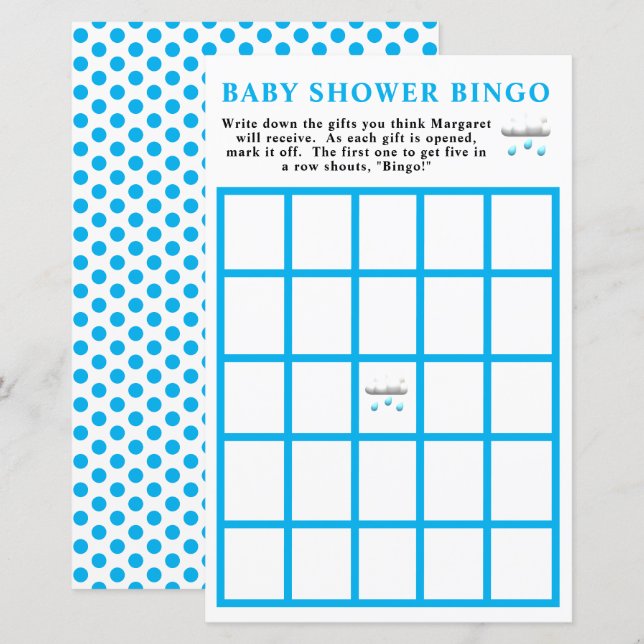 Boy Baby Shower Bingo (Front/Back)