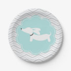 Boy Baby Shower Blue Doxie Dachshund Party Plates