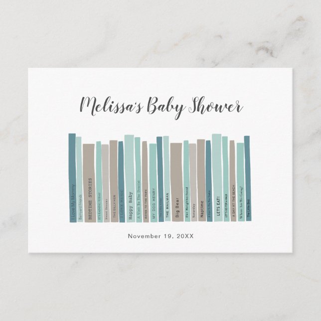 Boy Baby Shower book request card (Front)