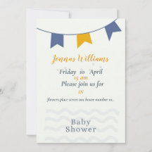 Boy Baby shower card, blue baby shower card