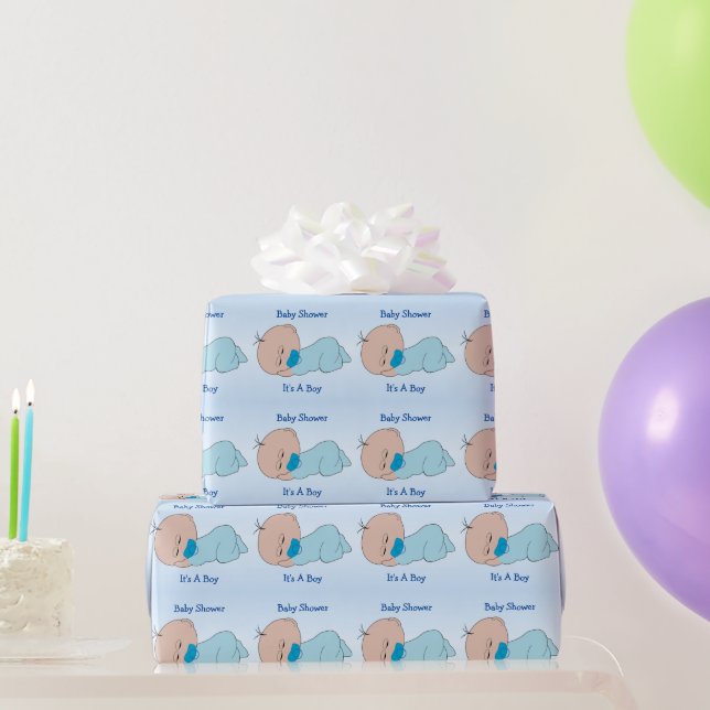 Boy Baby Shower Custom Wrapping Paper (Party Gifts)