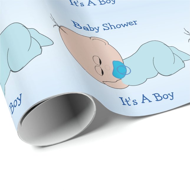 Boy Baby Shower Custom Wrapping Paper (Roll Corner)