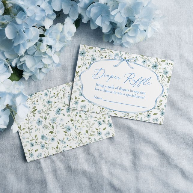 Boy Baby Shower Diaper Raffle  Enclosure Card (Creator Uploaded)
