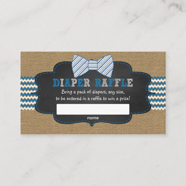 Boy baby shower diaper raffle tickets enclosure card (Front)