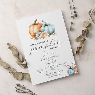 Boy Baby Shower Fall Pumpkin Rustic Invitation