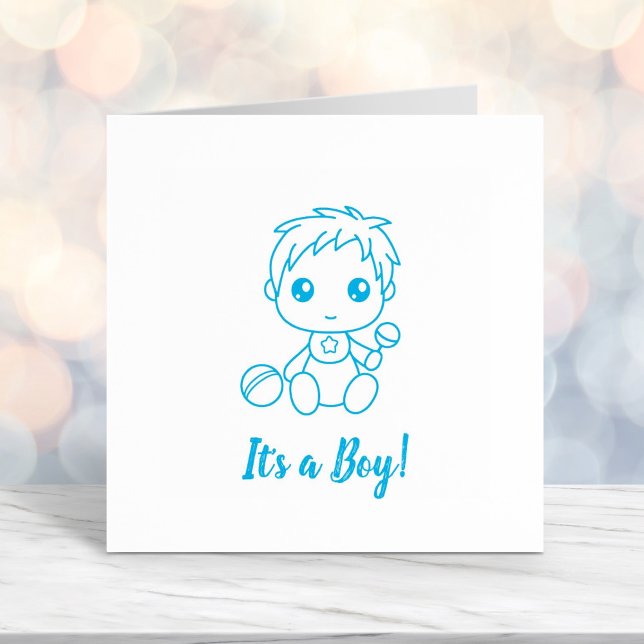 Boy Baby Shower Gender Reveal Self-inking Stamp (Creator Uploaded)
