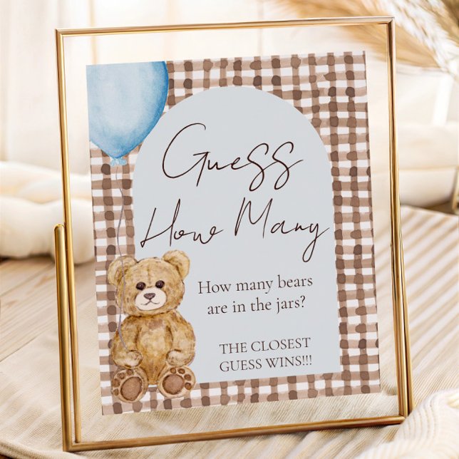 Boy Baby Shower Guess How Many Teddy Bear Game Poster (Creator Uploaded)
