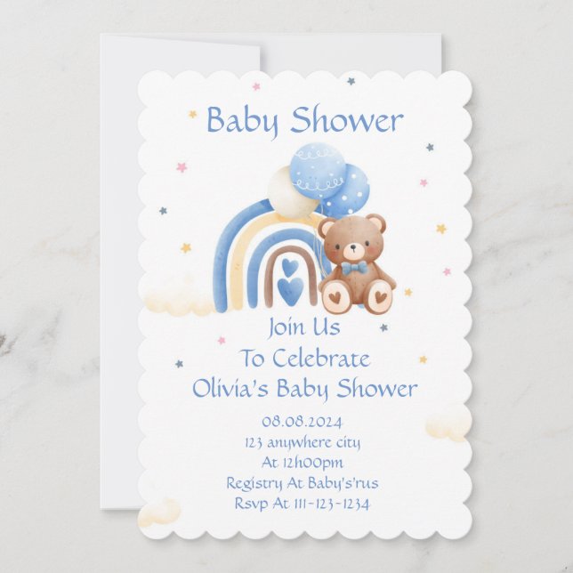 BOY BABY SHOWER INVITATION  (Front)