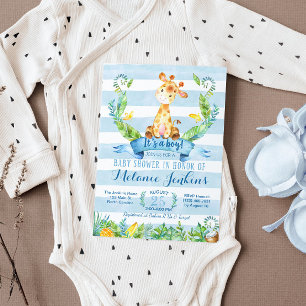 Boy Baby Shower Invitation, Giraffe Baby Shower Invitation